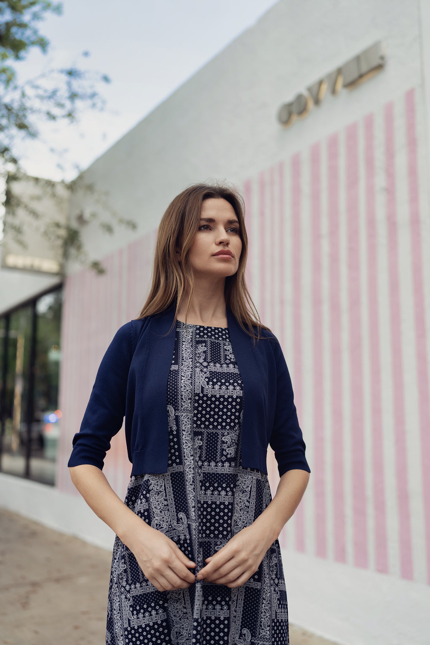 PAISLEY JUMPER IN NAVY