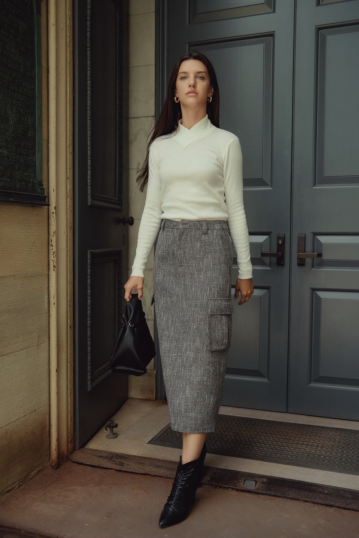 Wool Cargo Skirt
