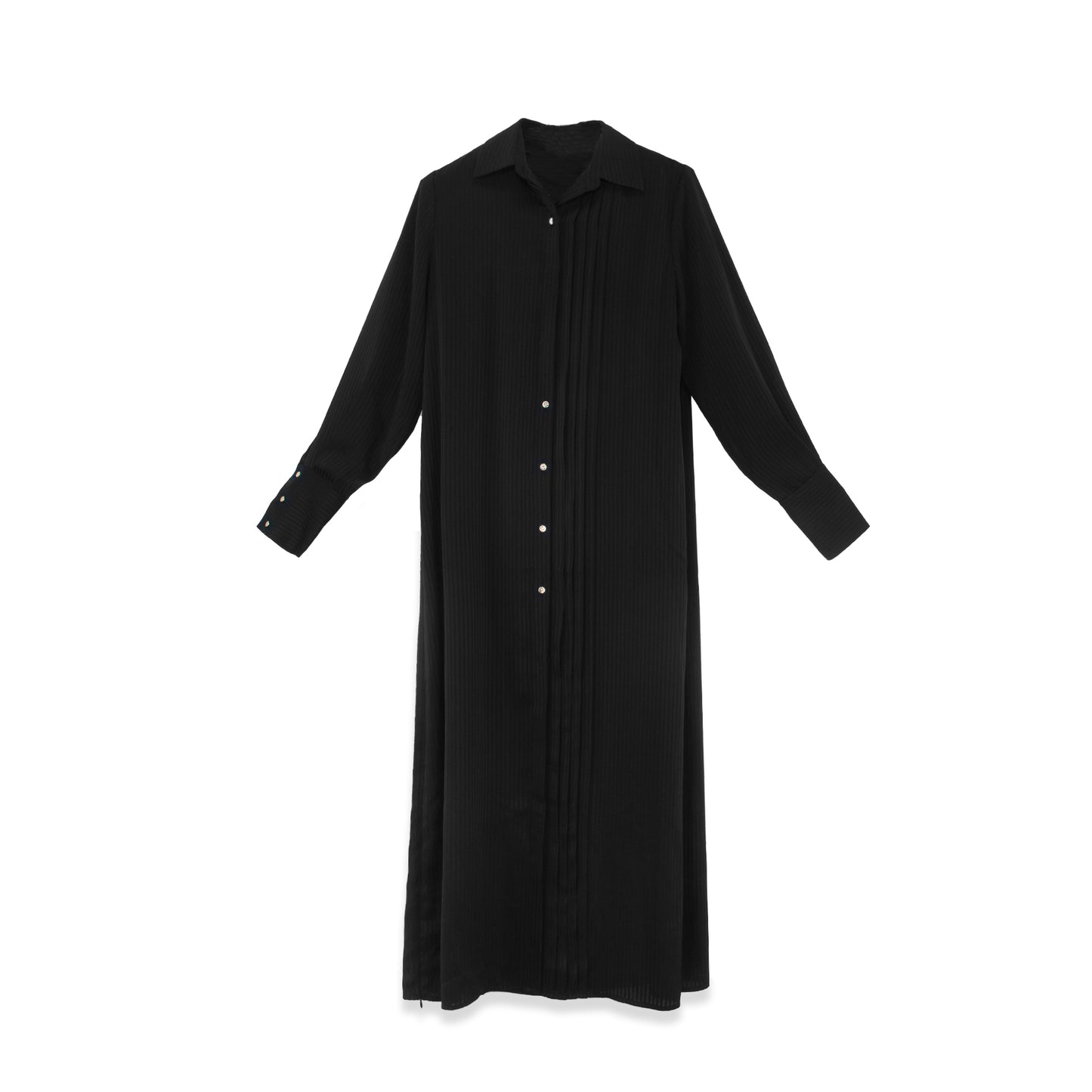 FLOWY PLEAT SHIRT DRESS