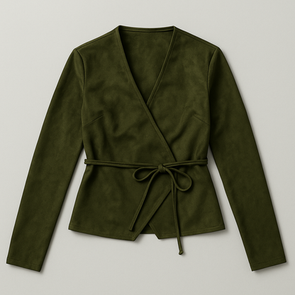 Suede Wrap Top