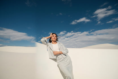 MINT PINSTRIPE BLAZER