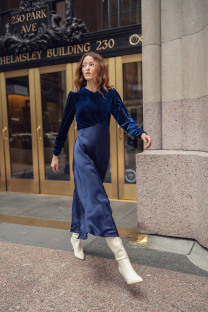 VELVET SILK DRESS