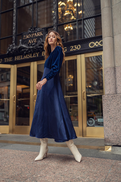 VELVET SILK DRESS