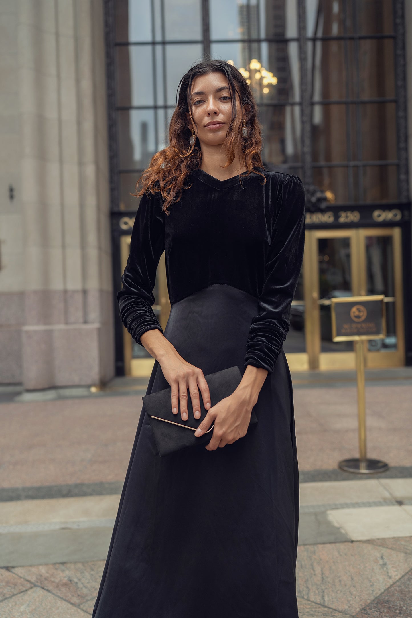 VELVET SILK DRESS