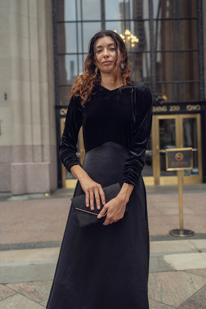 VELVET SILK DRESS