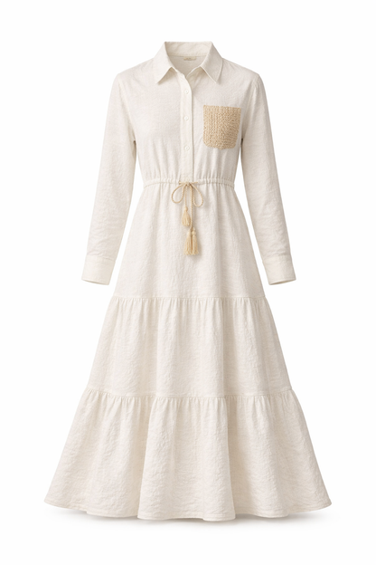 LINEN TASSEL DRESS