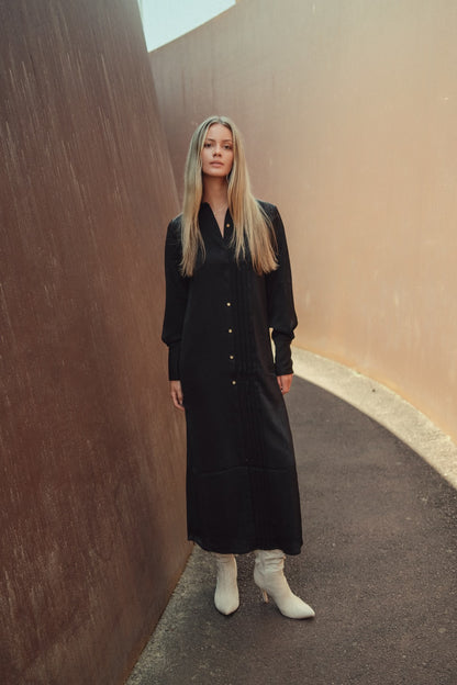 Pleated Shirt Dress