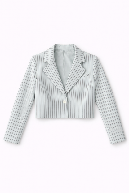 MINT PINSTRIPE BLAZER