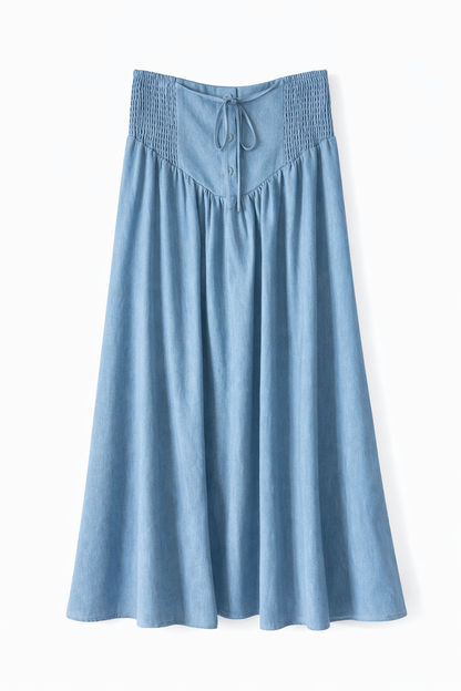 DENIM TIE SKIRT