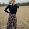 RUCHED PAISLEY SKIRT