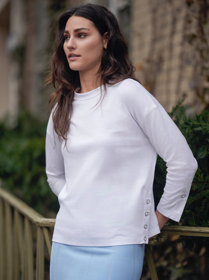 DOLMAN COTTON SNAP TEE