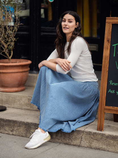 DENIM YOKE SKIRT