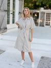 3/4 SLEEVE LINEN DRESS